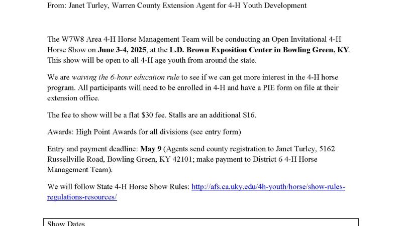 Horse show entry form 